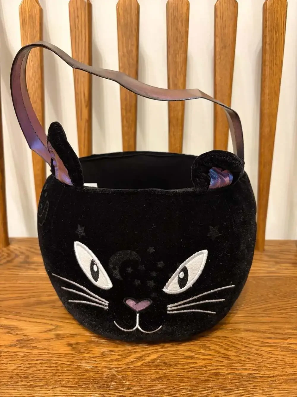 Black Cat Halloween Trick-or-Treat Bucket